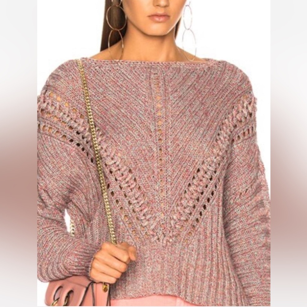 Rag & Bone Pink, Teal and Cream Hue Multicolor Knit Sweater